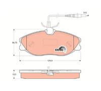 Juego de pastillas de freno TRW GDB1194, delante