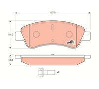 Pastillas de freno GDB1463 TRW para CITROËN PEUGEOT DS OPEL