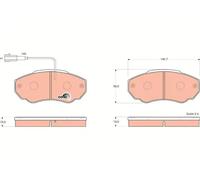 Pastillas de freno GDB1517 TRW para FIAT PEUGEOT CITROËN
