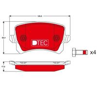 Pastillas de freno GDB1763DTE TRW para VW SEAT AUDI