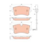 TRW GDB1866 Pastillas de Freno Juego de 4 para Audi A6 / S6 C7 (4G2, 4GC) 2010-2018 Eje Trasero y Otros Vehículos