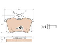 Pastillas de freno GDB1973 TRW para CITROËN PEUGEOT DS