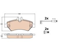 Juego de pastillas de freno TRW GDB2076, atrás