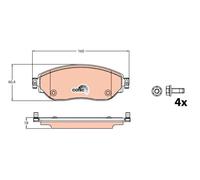Pastillas de freno GDB2096 TRW para RENAULT OPEL FIAT NISSAN