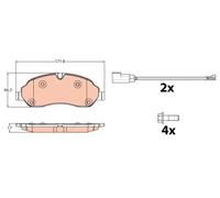Pastillas de freno GDB2117 TRW para FORD TRANSIT V363 Autobús TRANSIT Autobús