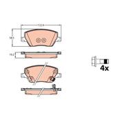 TRW Juego de pastillas de freno GDB2151 – Delantero (Juego 4) para FIAT Aegea/Tipo 2016