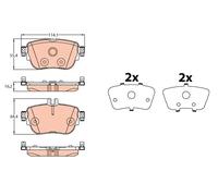 TRW Pastillas de freno GDB2155, juego de 4, eje trasero para Mercedes-Benz Clase E (W213)