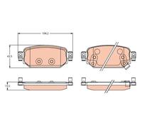 Pastillas de freno GDB2172 TRW para MAZDA 3 3 Sedán
