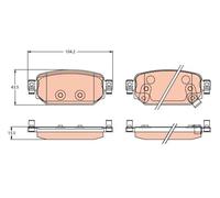Juego de pastillas de freno TRW GDB2172, atrás