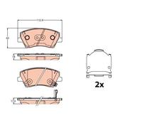 TRW Juego pastillas freno GDB2203 Delanteras 4 piezas para HYUNDAI KIA (Ioniq 5, Elantra, Niro)