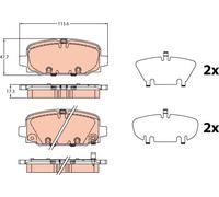 Pastillas de freno GDB2321 TRW para JEEP COMPASS