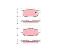 TRW Pastillas de freno GDB3113 – Traseras – Juego de 4 para Honda CRX III/Civic V