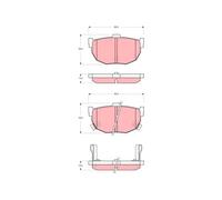 Pastillas de freno GDB3368 TRW para KIA CERATO I Sedán CERATO I Hatchback