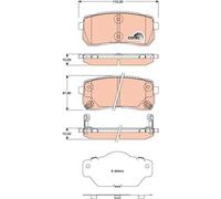Pastillas de freno GDB3449 TRW para KIA HYUNDAI