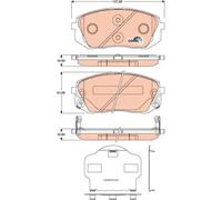Pastillas de freno GDB3461 TRW para KIA HYUNDAI