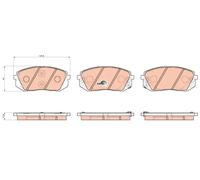 Pastillas de freno GDB3530 TRW para HYUNDAI KIA