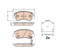 Pastillas de freno GDB3630 TRW para HYUNDAI i20 II i20 II Coupé i20 ACTIVE