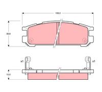 Juego de pastillas de freno TRW GDB990, atrás