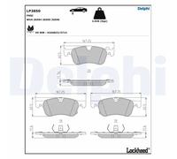 DELPHI Juego de 4 pastillas de freno para ALPINE: A290 & RENAULT: Austral, R5 E-TECH, Symbioz & NISSAN: Townstar, Qashqai, X-Trail (Ref: LP3850)