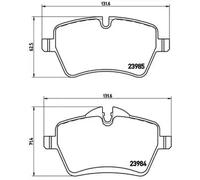 BREMBO Juego de 4 pastillas de freno para MINI: MINI (Ref: P 06 051X)