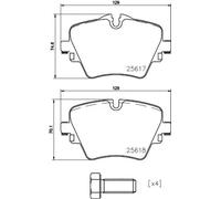 BREMBO Juego de 4 pastillas de freno para BMW: X1, SÃ©rie 2, X2, SÃ©rie 1, SÃ©rie 3, X3, SÃ©rie 5, X4, Z4, SÃ©rie 4 & MINI: MINI (Ref: P 06 093)