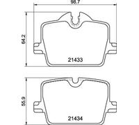 BREMBO Juego de 4 pastillas de freno para BMW: SÃ©rie 3, Z4, SÃ©rie 4, i4, SÃ©rie 2 & TOYOTA: Supra (Ref: P 06 114)