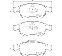 BREMBO Juego de 4 pastillas de freno para JEEP: Renegade & FIAT: 500 (Ref: P 23 165X)