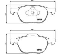 Brembo P 24 061 Pastillas de freno, Delantero, Juego de 4