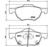 Juego de pastillas de freno BREMBO P 28 036, delante