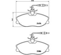 Brembo Juego de pastillas de freno P 61 057 Delanteras para PEUGEOT/CITROËN