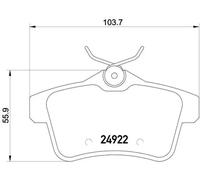 Juego de pastillas de freno BREMBO P 61 114, atrás