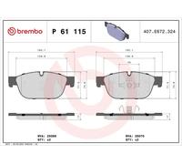 Pastillas de freno P 61 115X BREMBO para PEUGEOT CITROËN DS