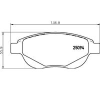 Juego de pastillas de freno BREMBO P 61 137, delante