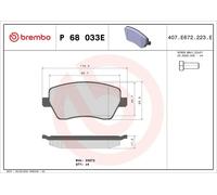 Pastillas de freno P 68 033E BREMBO para RENAULT KANGOO Express ZOE