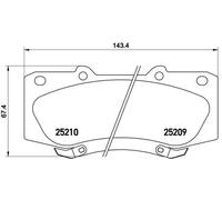 Pastillas de freno P 83 140 BREMBO para TOYOTA HILUX VII Pick-up
