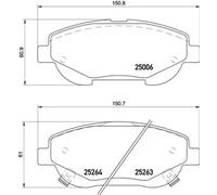 Pastillas de freno P 83 148 BREMBO para TOYOTA AVENSIS Sedán VERSO VERSO VAN