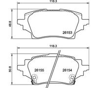 BREMBO Juego de 4 pastillas de freno para TOYOTA: Yaris, Corolla, C-HR & MAZDA: 2 & SUZUKI: Swace (Ref: P 83 178)