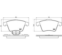 Pastillas de freno P 85 106 BREMBO para VW TRANSPORTER T5 Autobús MULTIVAN T5