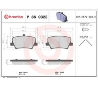 Pastillas de freno P 86 032E BREMBO