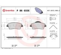 Pastillas de freno P 86 033E BREMBO