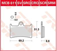 Pastillas de freno Race de carbono serie Crq Trw Yamaha Yzf-r1/yzf-r1m/yzf-r6...
