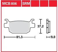TRW Pastillas de freno traseras MCB806SRM sinterizadas para HONDA FES/NSS/SH