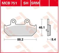 Pastillas de freno sinterizadas serie Srm scooter Trw Suzuki An 400-650 Mcb75...