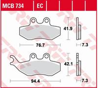 Pastillas de freno TRW LUCAS KH194 BIO para Aprilia SX 50 (14-), Yamaha DT 50 (0