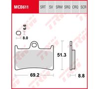PASTILLAS DE FRENO TRW YAMAHA YZF R6-R1 MT07