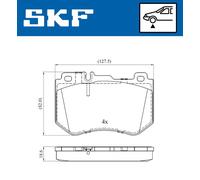 Pastillas de freno VKBP 80287 SKF para MERCEDES-BENZ CLASE C CLASE C T-Model