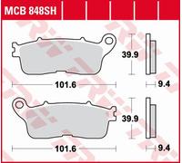 Pastillas de freno ZF KH636 Sinter Street para Honda VFR 1200F (2010-2016), VFR