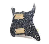 Pastillas de golpeador de guitarra Golpeador de guitarra eléctrica con división de bobina HH, estilo de tornillo hexagonal de dos hojas, salida de 7,5 K/15 K, precableado, placa de rascado(BK Pearl Iv