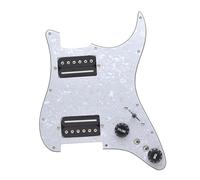 Pastillas de golpeador de guitarra Golpeador de guitarra eléctrica con división de bobina HH, estilo de tornillo hexagonal de dos hojas, salida de 7,5 K/15 K, precableado, placa de rascado(WH Pearl Bl