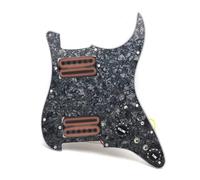 Pastillas de golpeador de guitarra Golpeador de guitarra eléctrica con división de bobina HH, estilo de tornillo hexagonal de dos hojas, salida de 7,5 K/15 K, precableado, placa de rascado(BK Pearl Tr